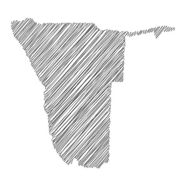 Vector Illustration Scribble Drawing Map Namibia — 图库矢量图片