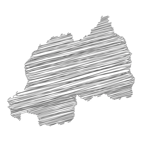 Ruanda 'nın karalama haritasının vektör çizimi