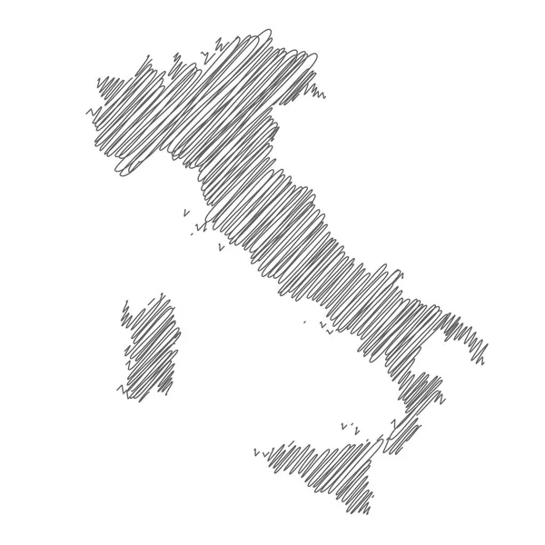 Vector Illustration Scribble Drawing Map Italy — Stock Vector