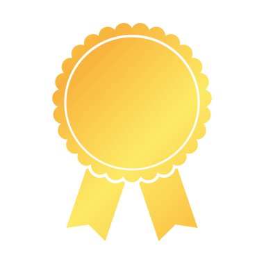 Beyaz arkaplanda altın ödüllü kurdele illüstrasyonu