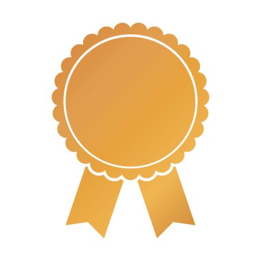 Beyaz arkaplanda altın ödüllü kurdele illüstrasyonu