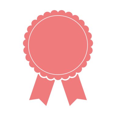 Beyaz arkaplanda kırmızı renkli ödül kurdelesinin vektör illüstrasyonu