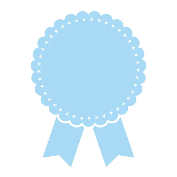 Vector Illustration Blue Colored Award Ribbon Banner White Background — Stock Vector