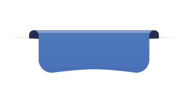 Beyaz arkaplanda mavi renkli etiket pankartımın vektör illüstrasyonu