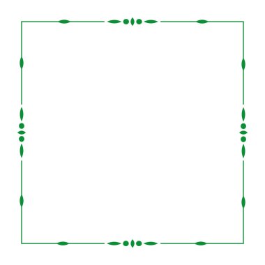 Beyaz arkaplanda yeşil renkli çerçeve afişinin vektör illüstrasyonu