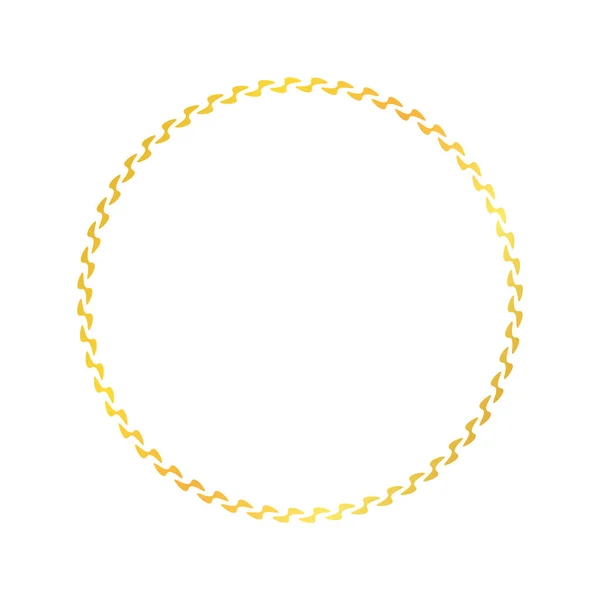 Στρογγυλό Διανυσματικό Πλαίσιο Χρυσό Χρώμα Πανό Κύκλο Λευκό Φόντο — Διανυσματικό Αρχείο