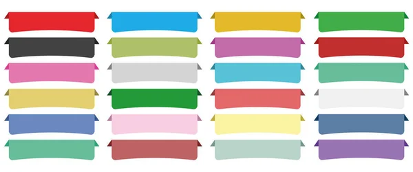 Ilustración Vectorial Banners Etiquetas Multicolores Sobre Fondo Blanco — Vector de stock