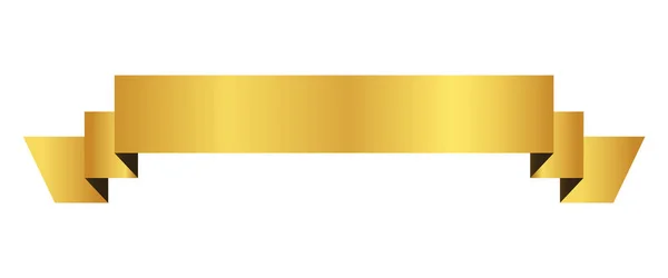 Vector Design Element Gold Colored Vintage Ribbon Banner Label White — Stock Vector
