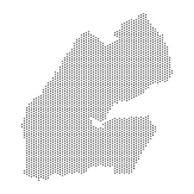 Cibuti 'nin noktalı haritasının vektör çizimi