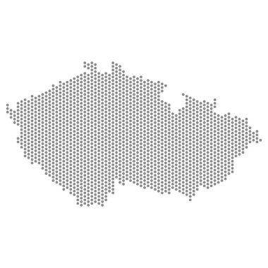 Çek Cumhuriyeti 'nin noktalı haritasının vektör çizimi