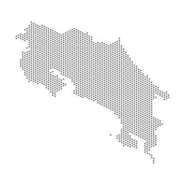 Kosta Rika 'nın noktalı haritasının vektör çizimi