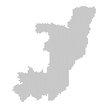 Kongo 'nun noktalı haritasının vektör çizimi