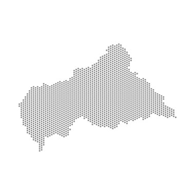 Orta Afrika Cumhuriyeti 'nin noktalı haritasının vektör çizimi