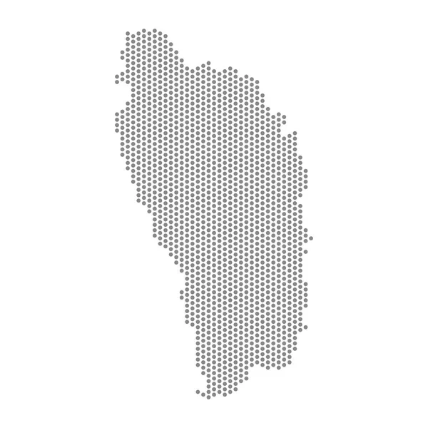Διανυσματική Απεικόνιση Του Διάστικτου Χάρτη Της Δομινίκας — Διανυσματικό Αρχείο