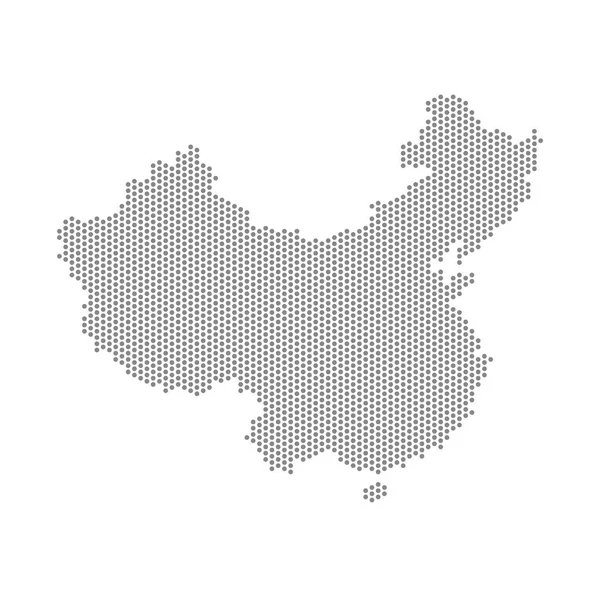 Vectorillustratie Van Gestippelde Kaart Van China — Stockvector