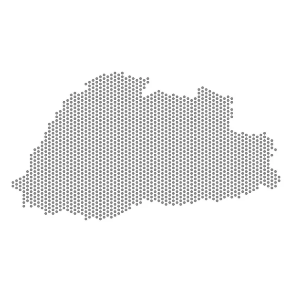 ブータンの点線地図のベクトル図 — ストックベクタ