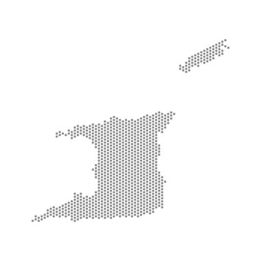 Trinidad ve Tobago 'nun noktalı haritasının vektör çizimi