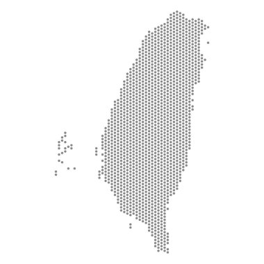 Tayvan 'ın noktalı haritasının vektör çizimi