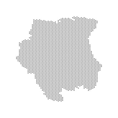 Surinam 'ın noktalı haritasının vektör çizimi