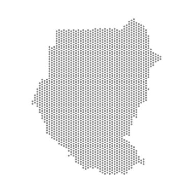 Sudan 'ın noktalı haritasının vektör çizimi