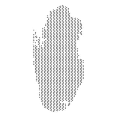 Katar 'ın noktalı haritasının vektör çizimi