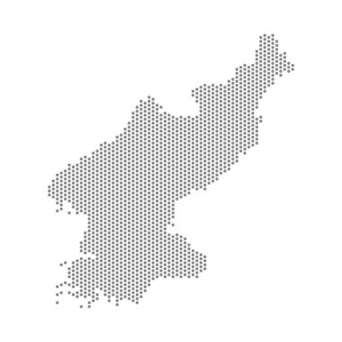 Kuzey Kore 'nin noktalı haritasının vektör çizimi