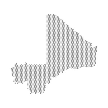 Mali 'nin noktalı haritasının vektör çizimi