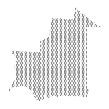 Moritanya 'nın noktalı haritasının vektör çizimi