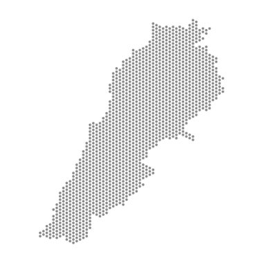 Lübnan 'ın noktalı haritasının vektör çizimi