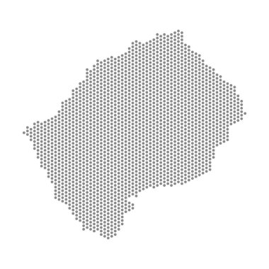 Lesotho 'nun noktalı haritasının vektör çizimi