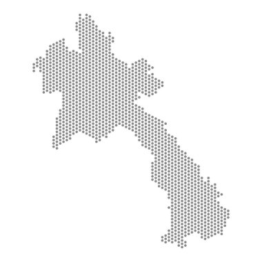 Laos 'un noktalı haritasının vektör çizimi