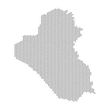 Irak 'ın noktalı haritasının vektör çizimi