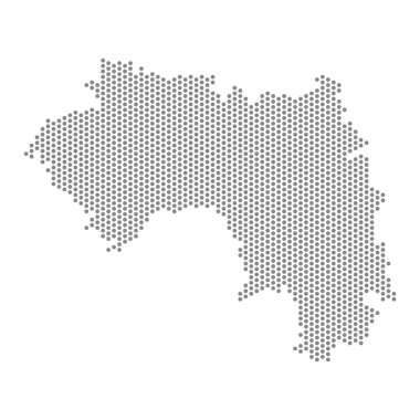 Gine 'nin noktalı haritasının vektör çizimi