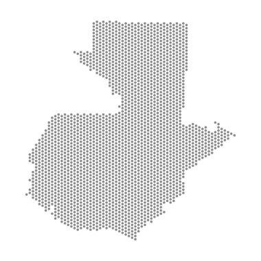 Guatemala 'nın noktalı haritasının vektör çizimi
