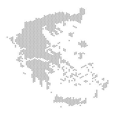 Yunanistan 'ın noktalı haritasının vektör çizimi