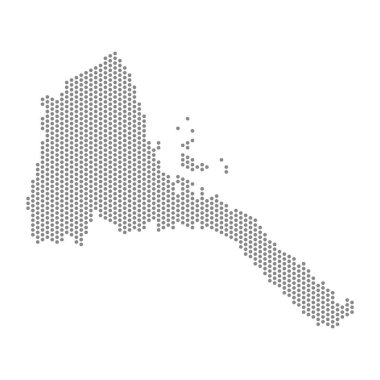 Eritre 'nin noktalı haritasının vektör çizimi