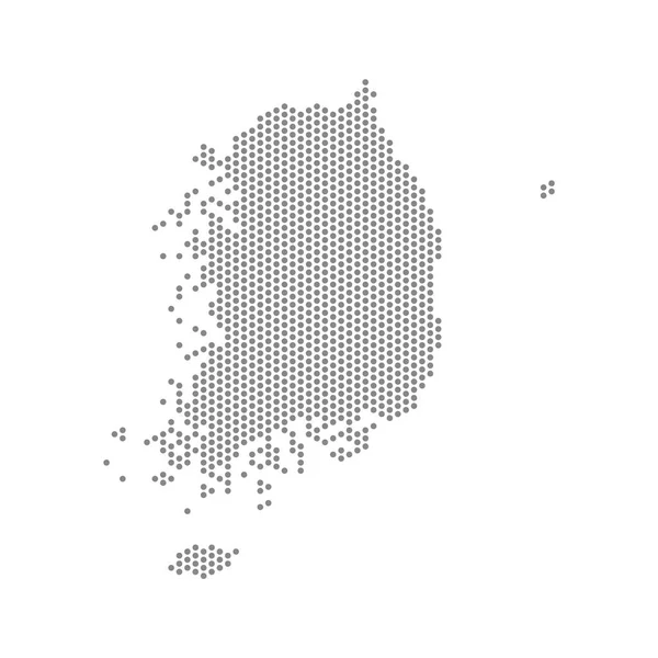 Güney Kore 'nin noktalı haritasının vektör çizimi