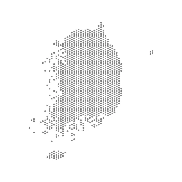 Güney Kore Nin Noktalı Haritasının Vektör Çizimi — Stok Vektör