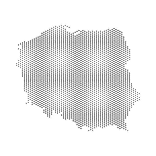 Illustration Vectorielle Carte Pointillés Pologne — Image vectorielle