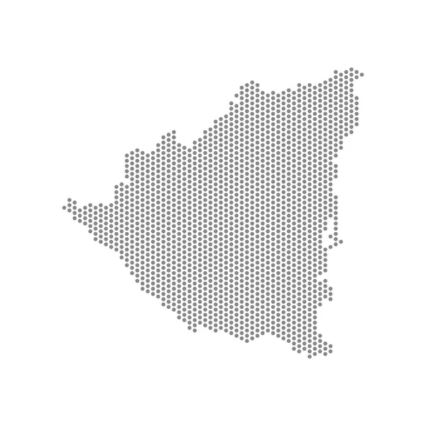 Nikaragua 'nın noktalı haritasının vektör çizimi