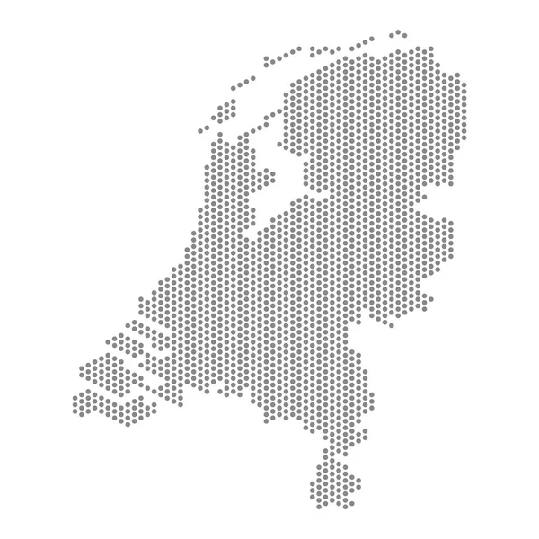 Vectorillustratie Van Gestippelde Kaart Van Nederland — Stockvector