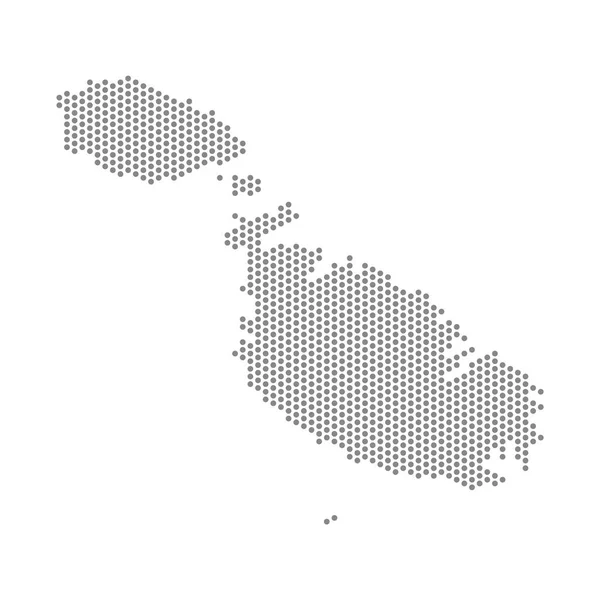 Malta 'nın noktalı haritasının vektör çizimi