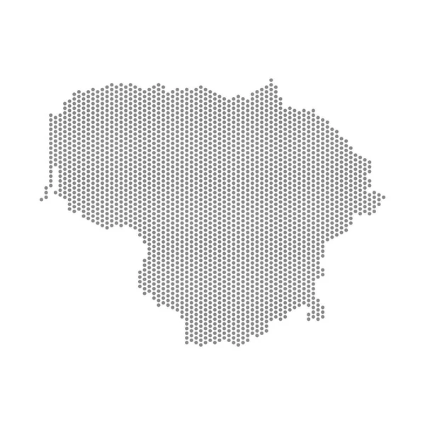 Vektorillustration Der Punktierten Landkarte Von Litauen — Stockvektor