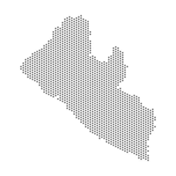 Vektorillustration Der Punktierten Karte Von Liberia — Stockvektor