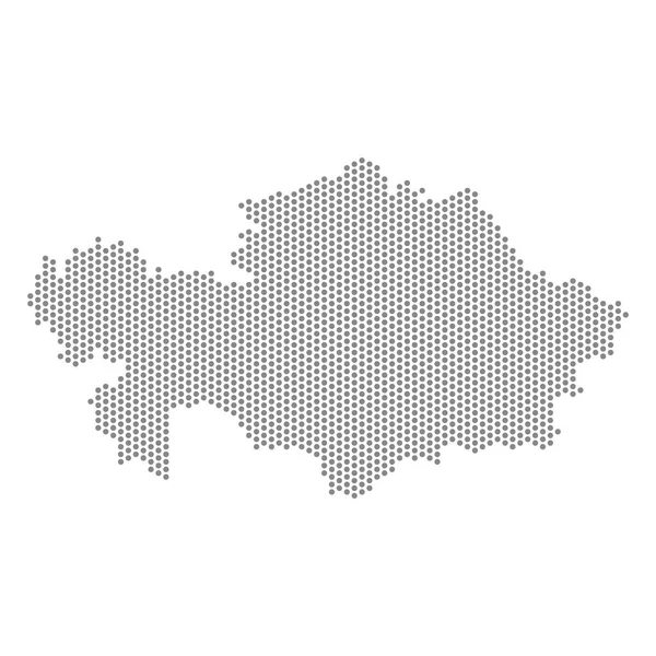 Kazakistan 'ın noktalı haritasının vektör çizimi
