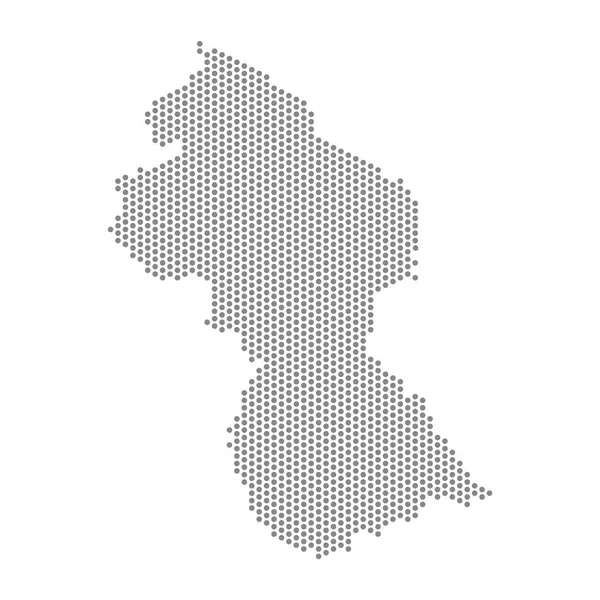 Guyana 'nın noktalı haritasının vektör çizimi