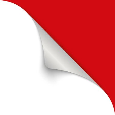 Beyaz arkaplanda kırmızı köşe afişinin vektör illüstrasyonu