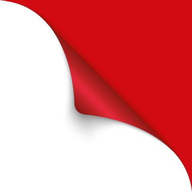 Beyaz arkaplanda kırmızı köşe afişinin vektör illüstrasyonu