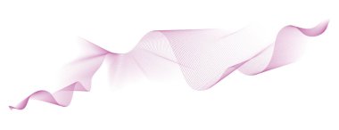 Beyaz arkaplanda soyut vektör pembe dalga melodisi çizgileri