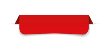 Beyaz arkaplanda kırmızı renkli etiket pankartımın vektör illüstrasyonu